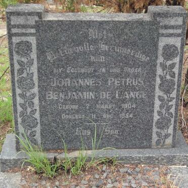 LANGE Johannes Petrus Benjamin, de 1904-1954