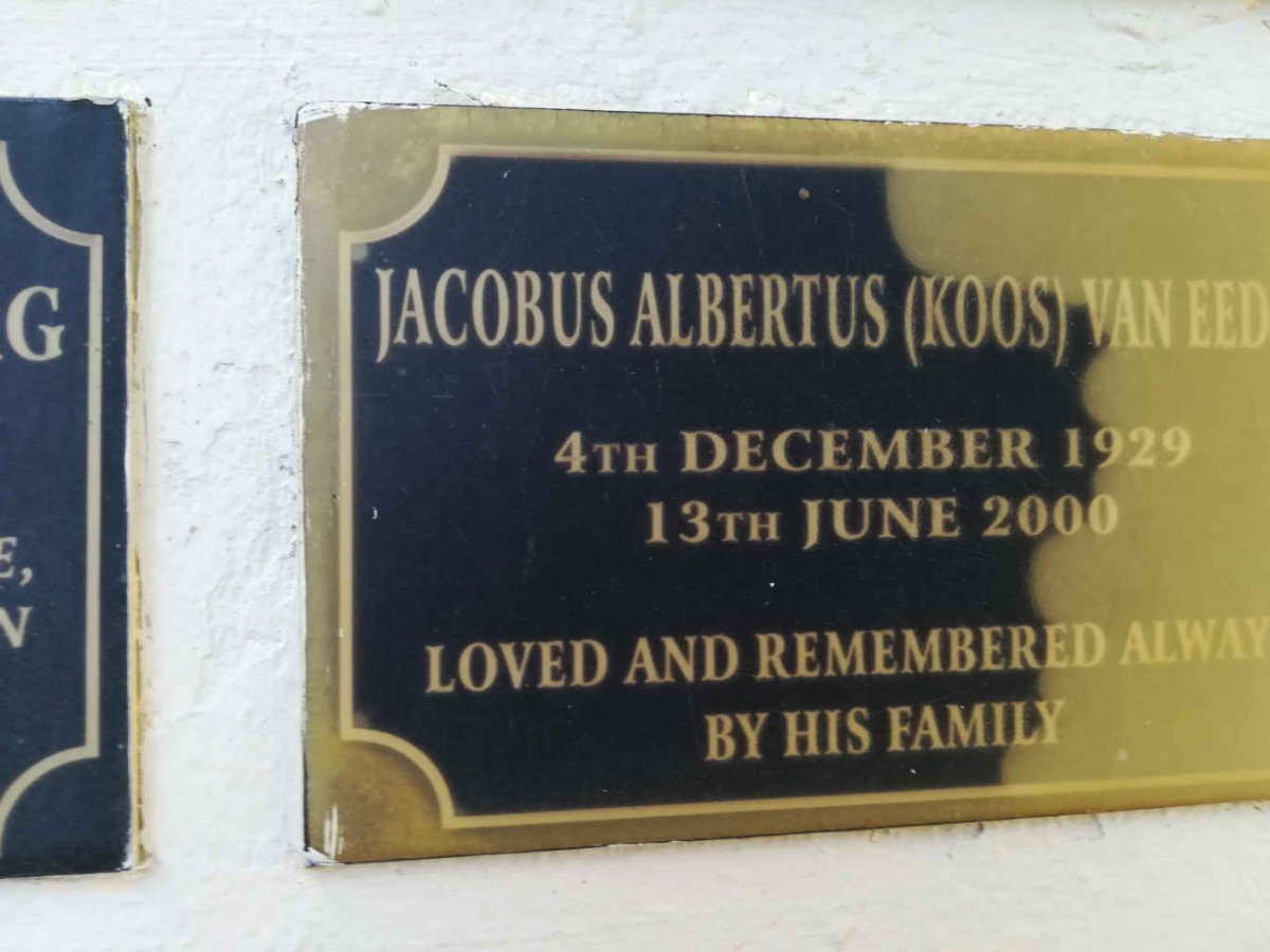 EEDEN Jacobus Albertus, van 1929-2000