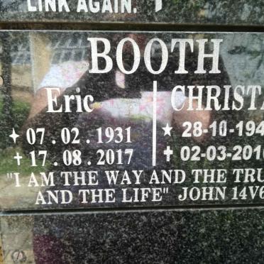 BOOTH Eric 1931-2017 &amp; Christa 1941-2016