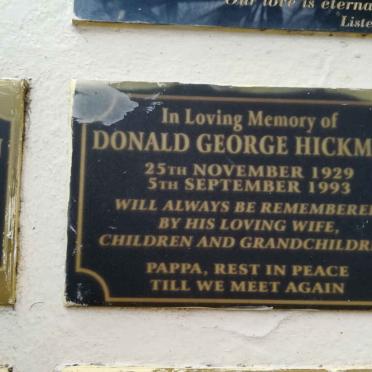 HICKMAN Donald George 1929-1993