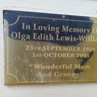 WILLIAMS Olga Edith, LEWIS 1928-2005