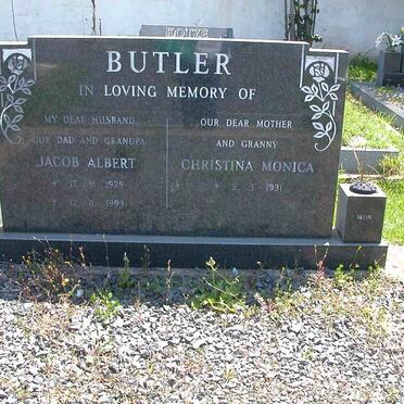 BUTLER Jacob Albert 1929-1993 &amp; Christina Monica 1931-