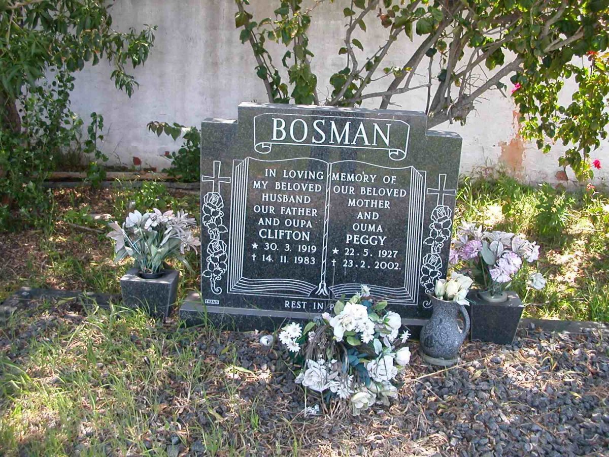 BOSMAN Clifton 1919-1983 &amp; Peggy 1927-2002