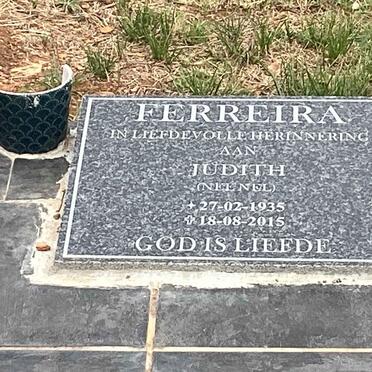 FERREIRA Judith nee NEL 1935-2015