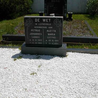 WET Petrus Johannes, de 1903-1982 &amp; Aletta Maria 1915-2003[i]