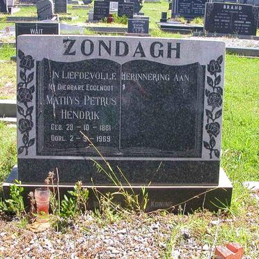 ZONDAGH Mathys Petrus Hendrik 1881-1969