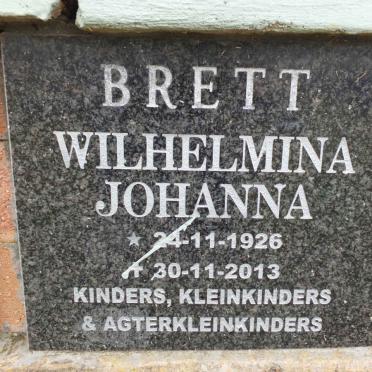 BRETT Wilhelmina Johanna 1926-2013