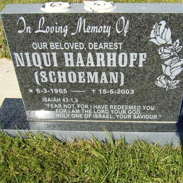 HAARHOF Niqui nee SCHOEMAN 1965-2003