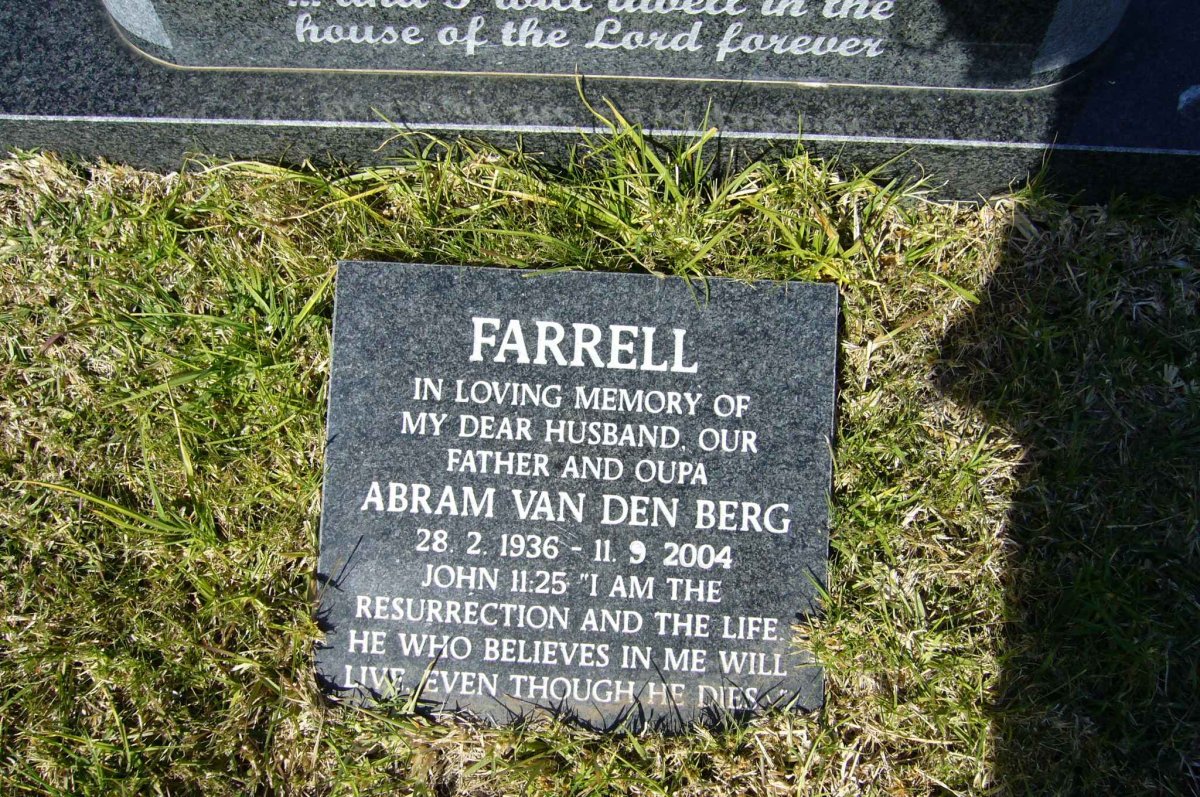 FARRELL Abram van den Berg 1936-2004