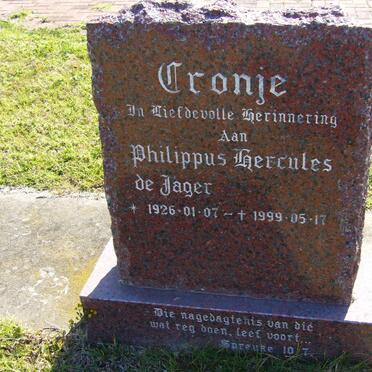 CRONJE Philippus Hercules de Jager 1926-1999