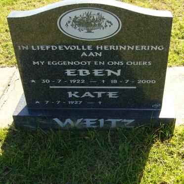 WEITZ Eben 1922-2000 &amp; Kate 1927-