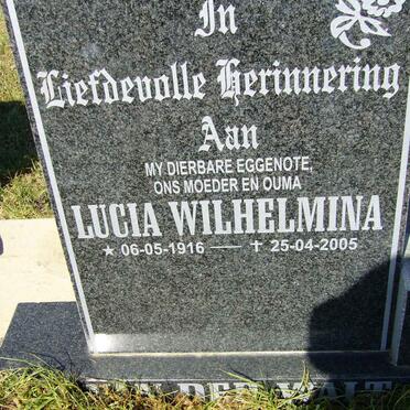 WALT Lucia Wilhelmina, van der 1916-2005