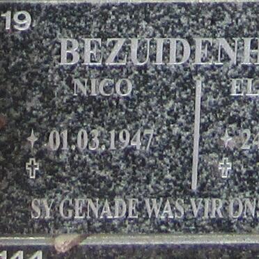 BEZUIDENHOUT Nico 1947- &amp; Elizabeth J.G. 1955-