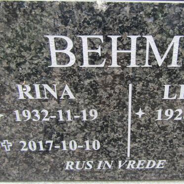 BEHM Leo 1928- &amp; Rina 1932-2017