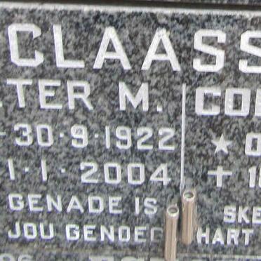 CLAASSEN Pieter M. 1922-2004 &amp; Cornelia S. 1927-2013