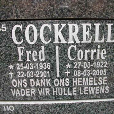 COCKRELL Fred 1936-2001 &amp; Corrie 1922-2005