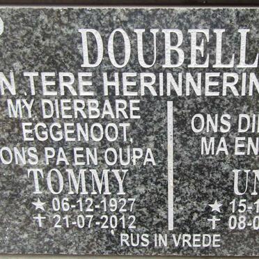 DOUBELL Tommy 1927-2012 &amp; Una 1924-2014