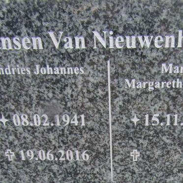 NIEUWENHUIZEN Andries Johannes, Jansen van 1941-2016 &amp; Maria Margaretha Blanch 1948-