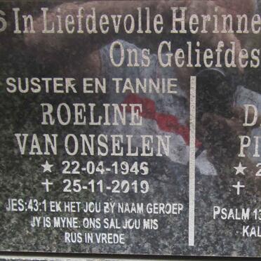 ONSELEN Roeline, van 1946-2019 :: PIENAAR Delene 1941-