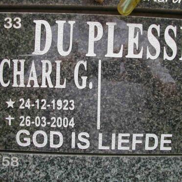PLESSIS Charl G., du 1923-2004