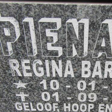 PIENAAR Regina Barbara 1922-2012