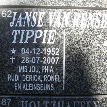 RENSBURG Tippie, Janse van 1952-2007