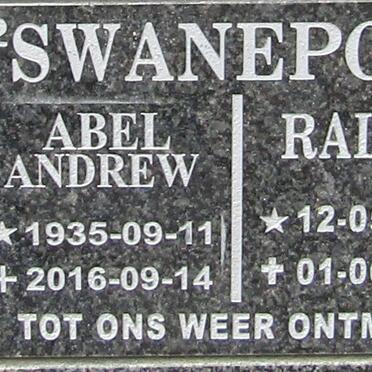 SWANEPOEL Abel Andrew 1935-2016 &amp; Ralphi 1952-2014