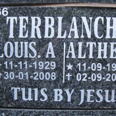 TERBLANCHE Louis A. 1929-2008 &amp; Althea 1934-2003