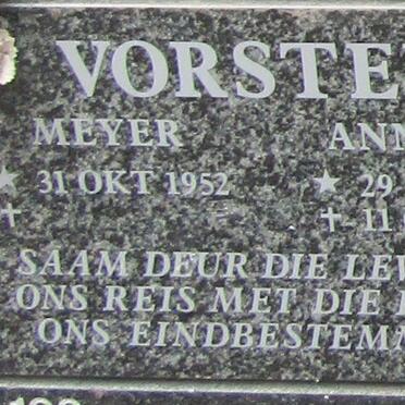 VORSTER Meyer 1952- &amp; Annette 1953-2014