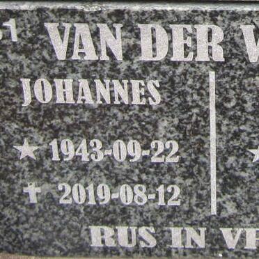 VYVER Johannes, van der 1943-2019 &amp; Joan 1945-