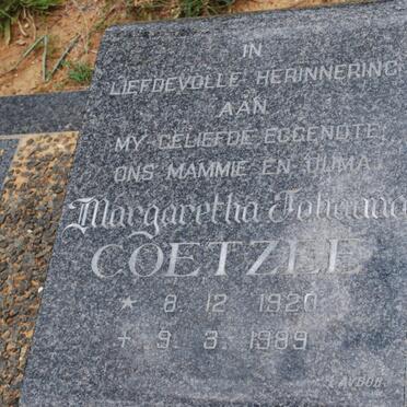 COETZEE Margaretha Johanna 1920-1989