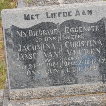 VUUREN Jacomina Christina, Jansen van nee NORMAN 1904-1947