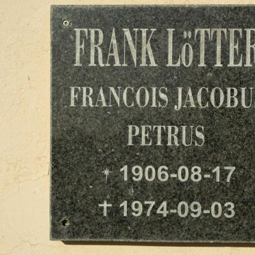 LOTTER Francois Jacobus Petrus 1906-1974