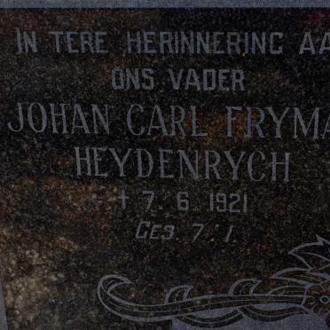 HEYDENRYCH Johan Carl Fryman -1921