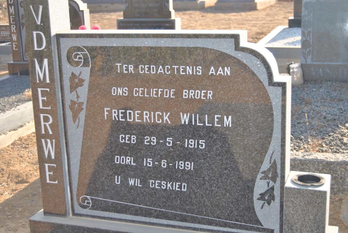 MERWE Frederick Willem, v.d. 1915-1991