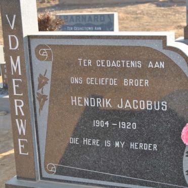 MERWE Hendrik Jacobus, v.d. 1904-1920