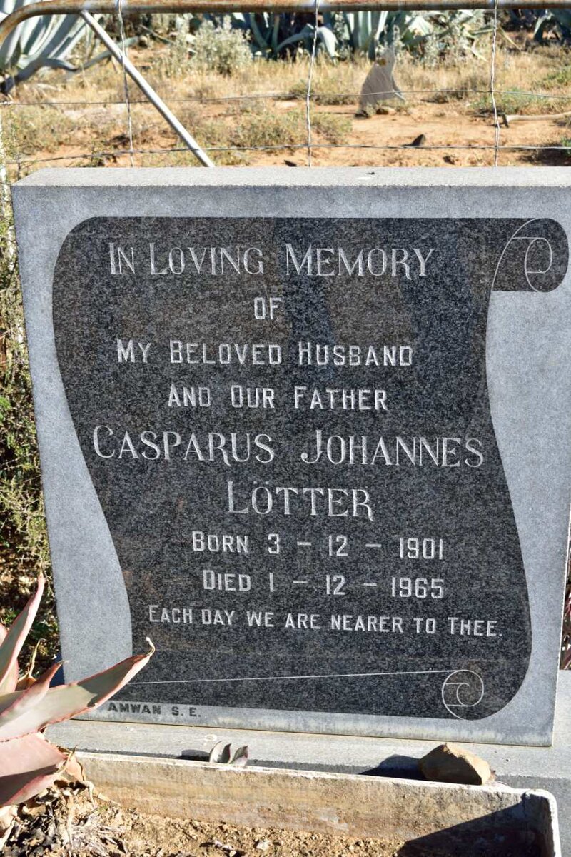 LOTTER Casparus Johannes 1901-1965