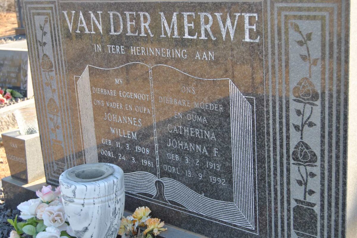 MERWE Johannes Willem, van der 1908-1981 &amp; Catherina Johanna F. 1913-1992