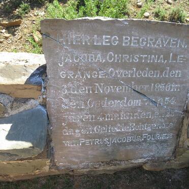FOURIE Jacoba Christina nee LE GRANGE 1808-1856