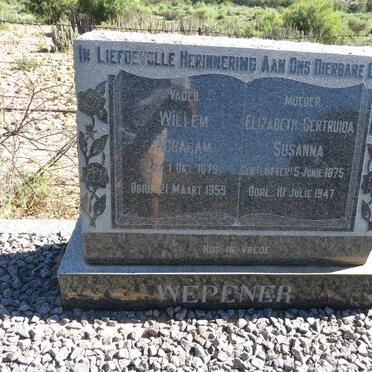 WEPENER Willem Abraham 1879-1959 & Elizabeth Gertruida Susanna LOTTER 1875-1947 