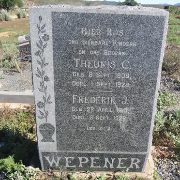 WEPENER Theunis C. 1908-1928 :: WEPENER Frederik J. 1913-1928