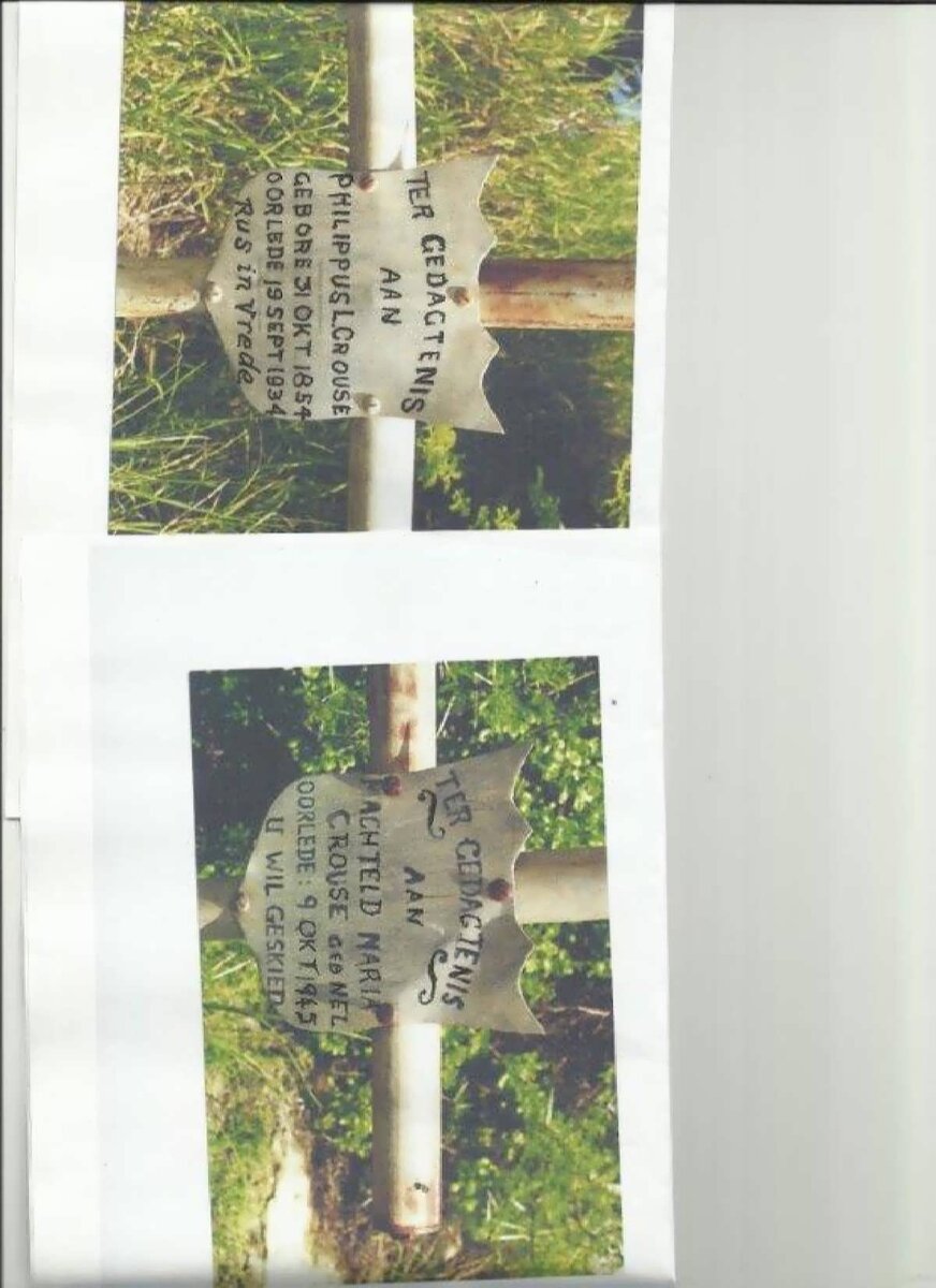 CROUSE Philippus L. 1854-1934 &amp; Machteld Maria NEL -1945