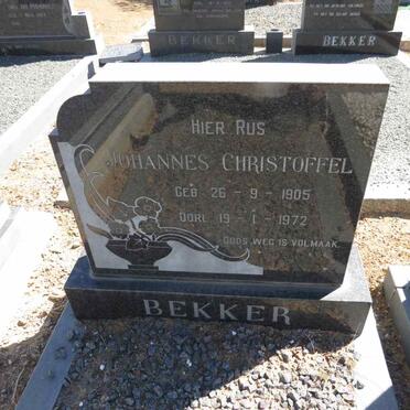 BEKKER Johannes Christoffel 1905-1972