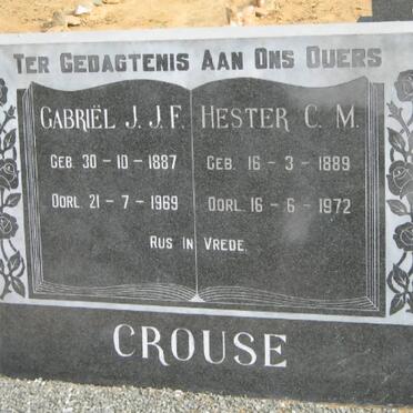 CROUSE Gabriël J.J.F. 1887-1969 &amp; Hester C.M. 1889-1972