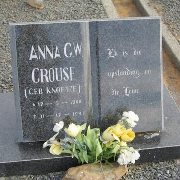 CROUSE Anna C.W. geb KNOETZE 1900-1993