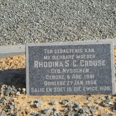 CROUSE Rhodina S.C. geb NYSSCHEN 1901-1956