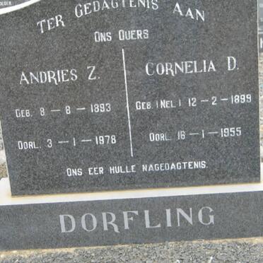 DORFLING Andries Z. 1893-1978 &amp; Cornelia D. 1899-1955