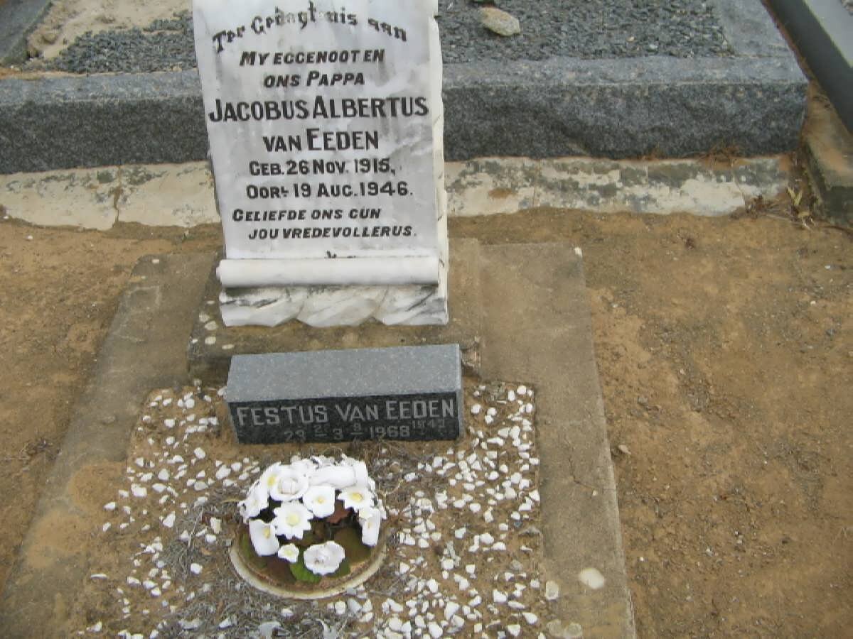 EEDEN Jacobus Albertus, van 1915-1946 :: VAN EEDEN Festus 1943-1968