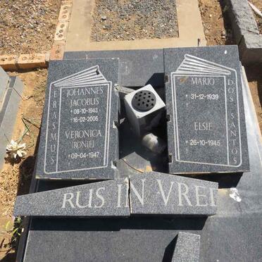 ERASMUS Johannes Jacobus 1943-2006 & Veronica 1947- :: DOS SANTOS Mario 1939- & Elsie 1945-