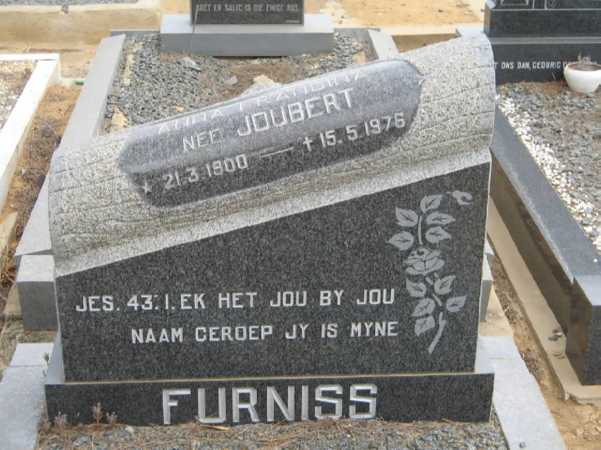 FURNISS Anna Franicna nee JOUBERT 1900-1976